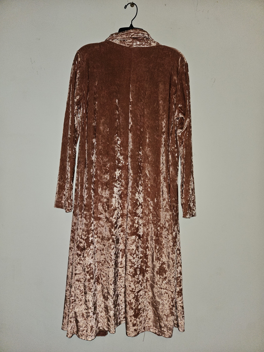 Vintage Blush Rose Crushed Velvet Duster Cardigan Size Medium - Picture 3 of 4